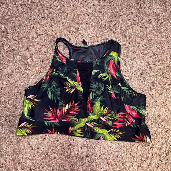 torrid Other - Torrid Tropical Floral Mesh Panel Bikini Top 3X